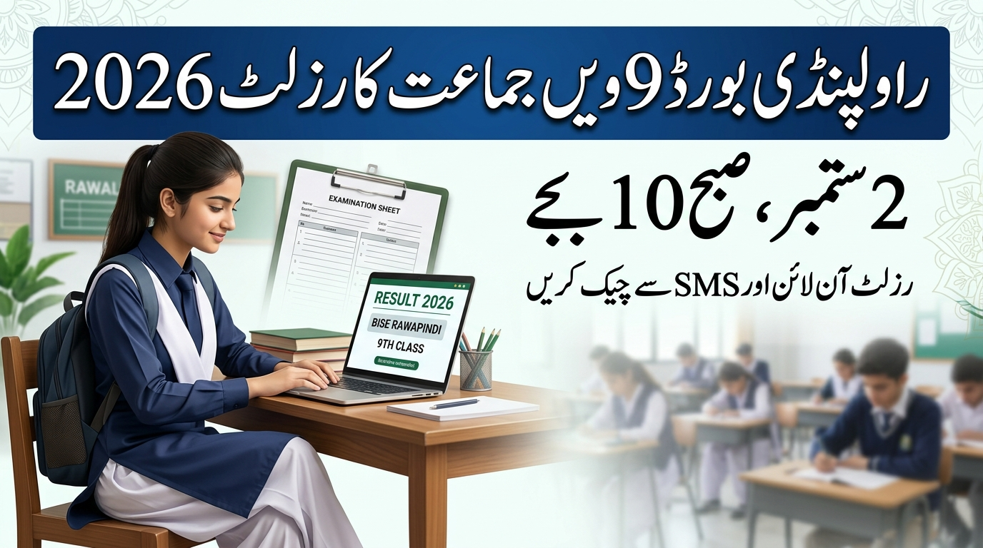 BISE Rawalpindi 9th Class Result 2026 Check Online, by SMS and Gazette