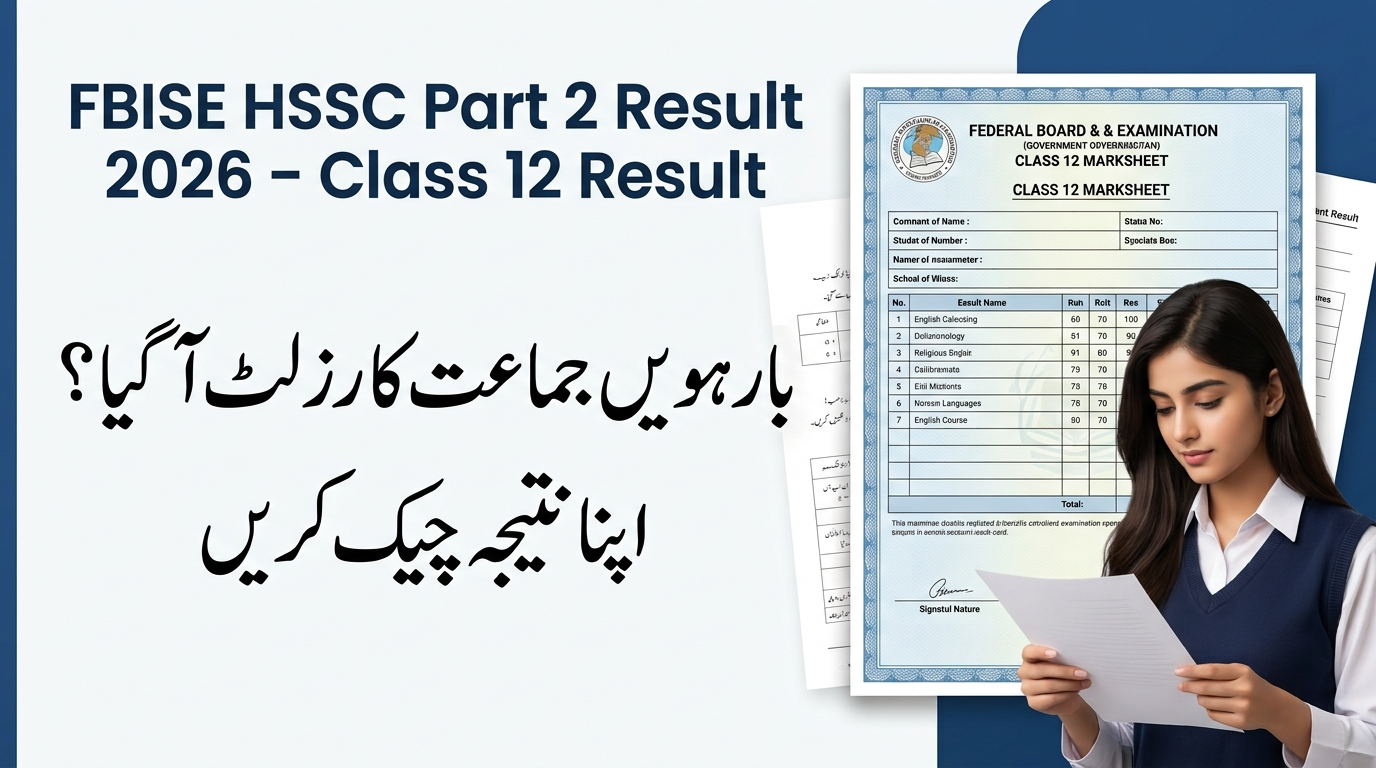 FBISE HSSC Part 2 Result 2026 – Class 12 Result by Roll Number